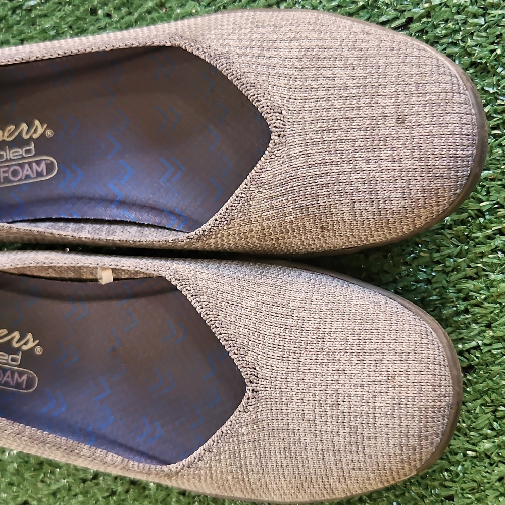 Skechers Womens Stretch Fit Wedge Canvas Shoes Heather Gray Size 7.5 - Picture 8 of 9